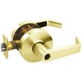Arrow Grade 2 Storeroom Cylindrical Lock, Sierra Lever, Conventional Less Cylinder, Bright Brass Finish RL12-SR-03-LC